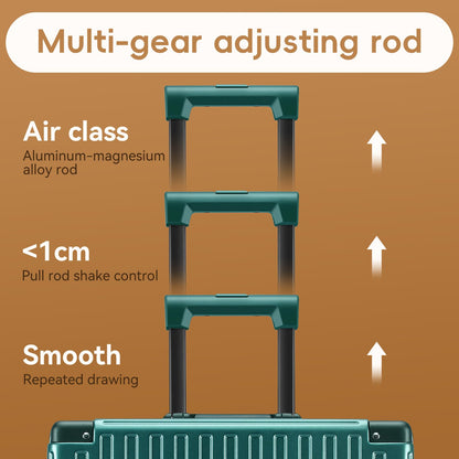 ROAMING Zipperless Luggage 28 Inch with Aluminum Frame, Checked-Large Lightweight 3-Layer PC Hard Shell Suitcase with Spinner Wheels, Metal Travel Luggage with Three TSA Locks, Dark Night Green