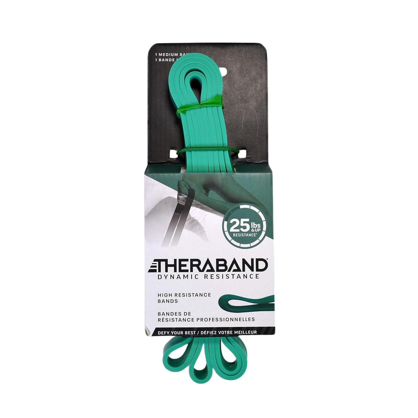 THERABAND High Resistance Bands, Set of 2 Elastic Super Bands for Improving Flexibility, Injury Rehab, & Full Body Workouts, Heavy Duty Stretch Bands for Lifting, 1 Light & 1 Medium Band