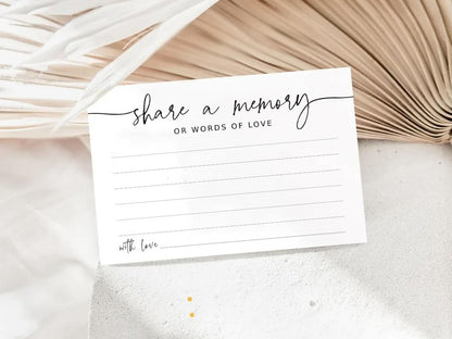 GardenCity Share a Memory Card - 50 Pack, Share a Memory Cards for Celebration of Life, Funeral, Memorial, Birthday, Graduation, Bridal Shower, 4” x 6", Minimalist