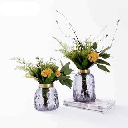 XUNTING Artificial Plants Indoor Simulation Floral Set Decoration Modern Light Luxury Hotel Negotiation Table Office Dining Table TV Cabinet Interior Decoration Plants Decor(B)