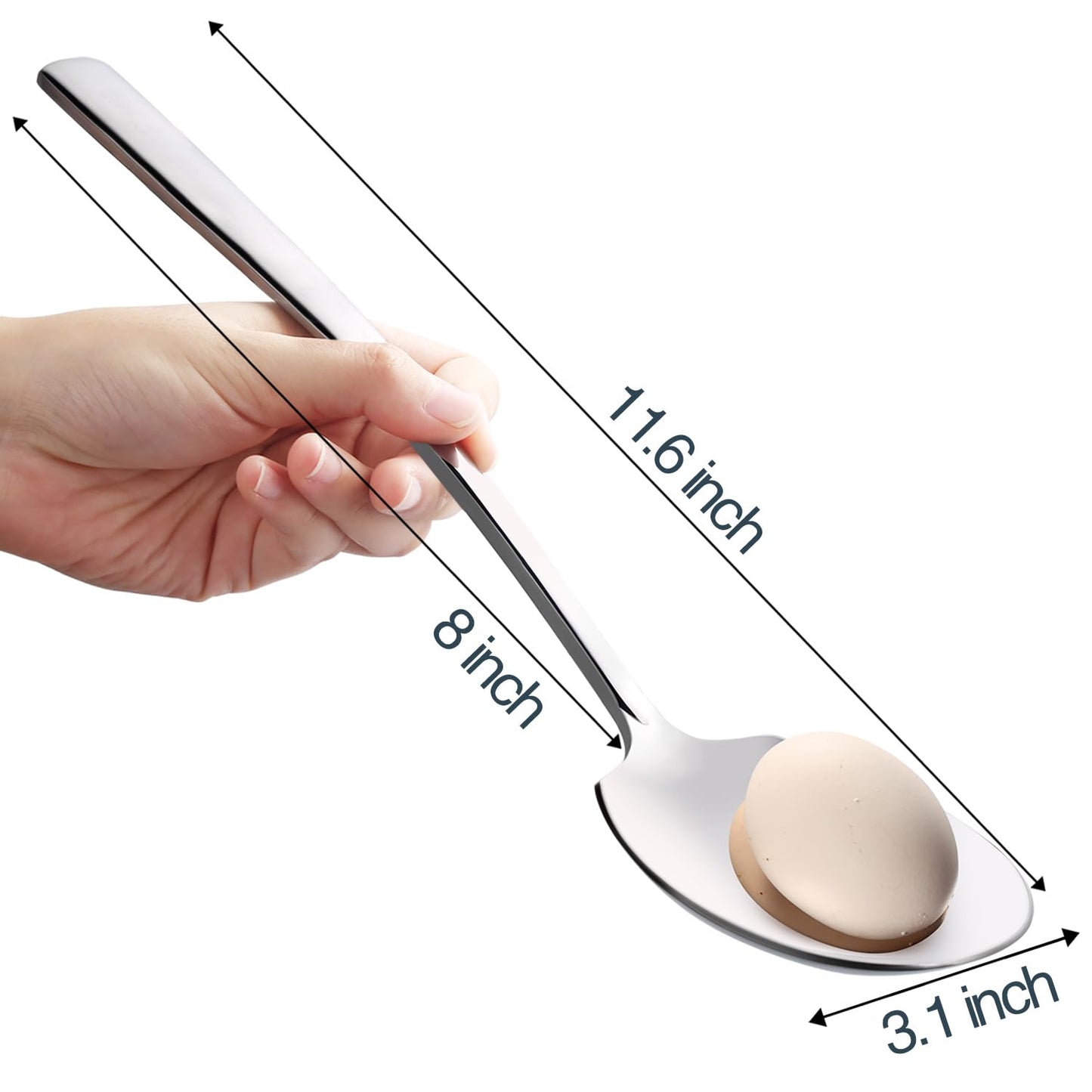 Large Serving Spoons Set Stainless Steel 12 Inch Serving Utensils for Buffet Catering Dishwasher Safe(2-pieces, Silver)
