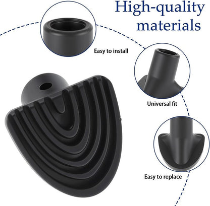 2pk Black Universal Golf Bag Stand Feet – Durable Rubber, Anti-Slip for Turf/Rain, Tool-Free Install (Fits Most Brands)