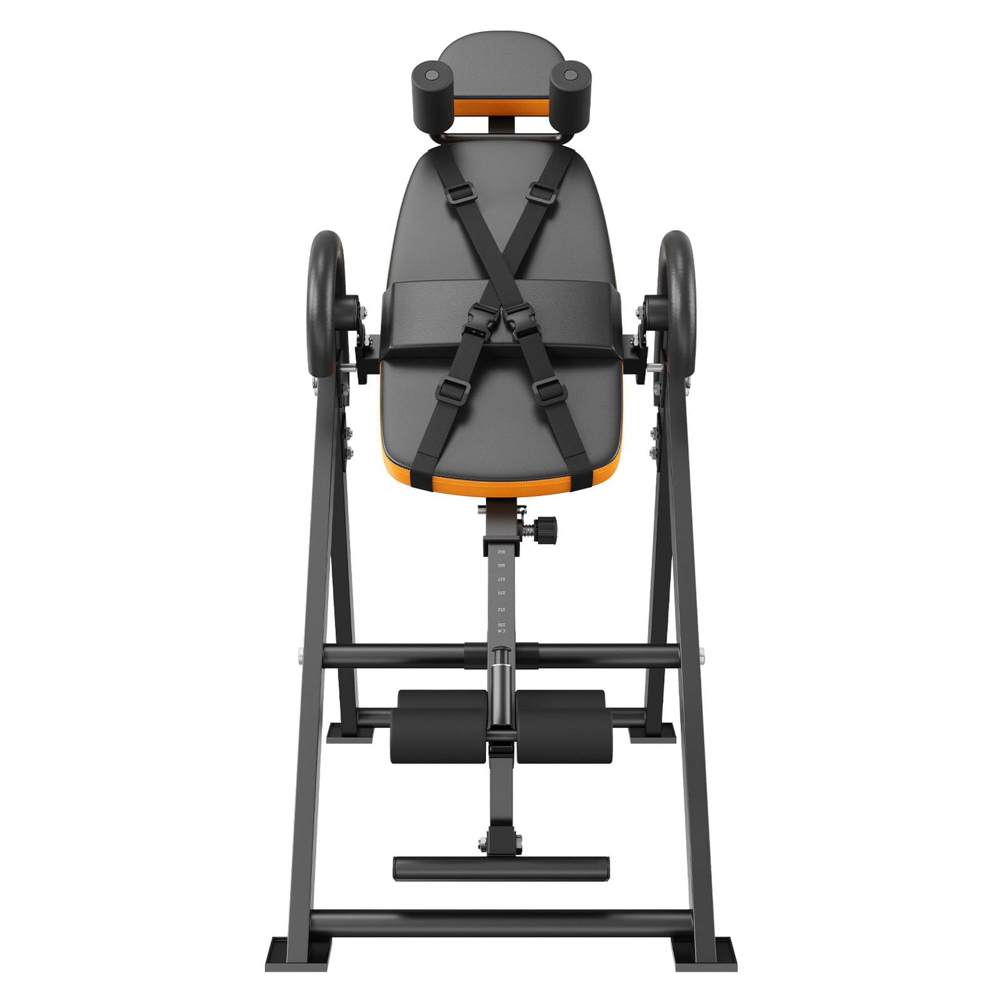 Happybuy Inversion Table, 300lbs Capacity Heavy Duty Decompression Back Stretcher, Strength Training Equipment with Headrest, Ankle Lock & Adjustable Protective Belt, Orange/Black