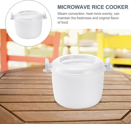 CALLARON 4 Cup Microwave Rice Cooker, Steamer Bowl, Rice Paddle, Pasta Cooker, Bento Box Cookware for Soup