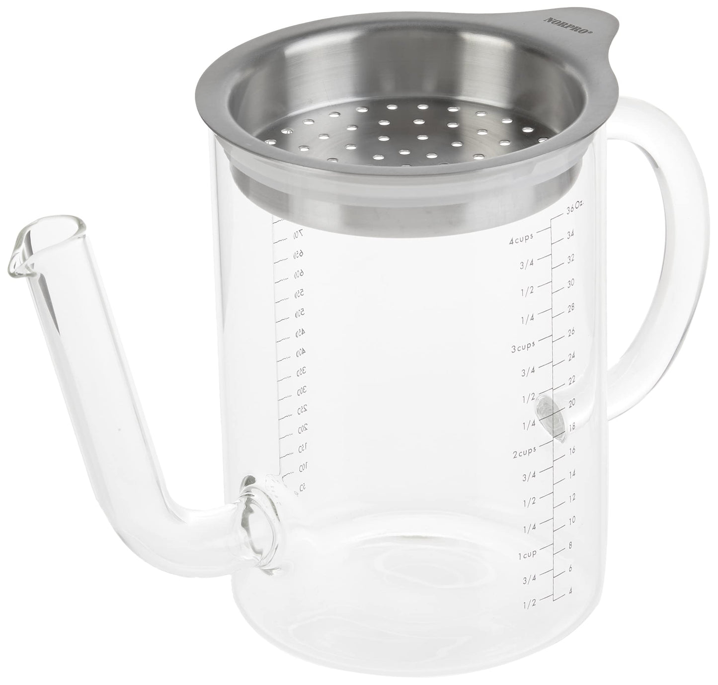 Norpro Glass Gravy Separator with Strainer