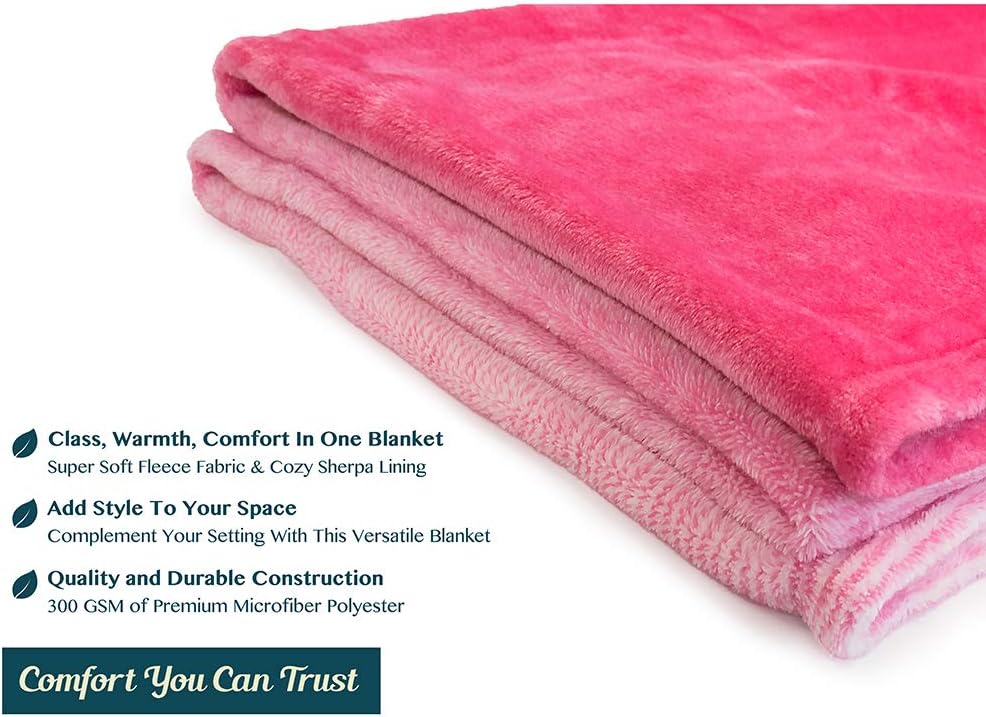 Cozy 50x60 Inches PAVILIA Flannel Fleece Ombre Throw Blanket for Couch | Soft Microfiber Couch Gradient Accent Blanket