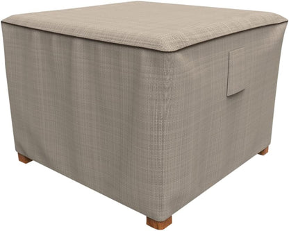 P4A06PM1 Budge English Garden Square Patio Table / Ottoman Cover Heavy Duty and Waterproof, Medium, Tan Tweed