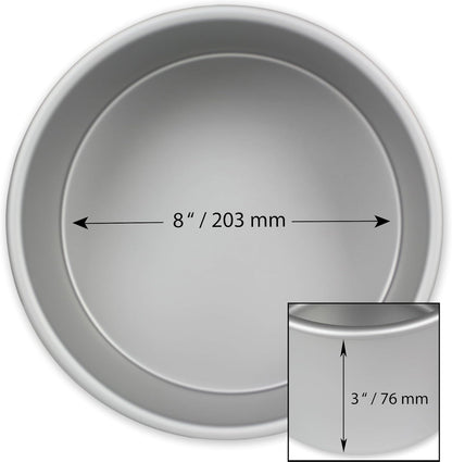 PME Professional Aluminum Baking Pan, Round 8 x 3