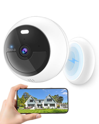 Noorio Security Cameras Wireless Magnetic, 2K+ Indoor Outdoor Camera for Home Battery Powered, Smart Motion Detection Outdoor Pet Camera, Free Local Storage MagCam, 2.4G WiFi, B211S