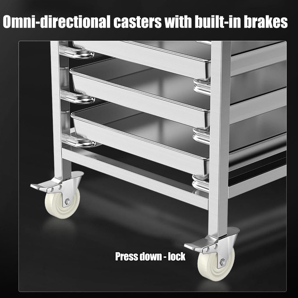 DFTWJMA Roll Baking Tray Rapid Cooling Rack Commercial Baking & Bakery-Grade Food Tray Cooling Cart — Featuring Four Castors Suitable for Kitchens and Bakeries