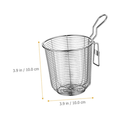 PRETYZOOM Stainless Steel Noodle Strainer with Heat-Resistant Mesh 3.85X3.85X3.74In Hot Pot Colander for Ramen and Pasta Cooking Kitchen Supply