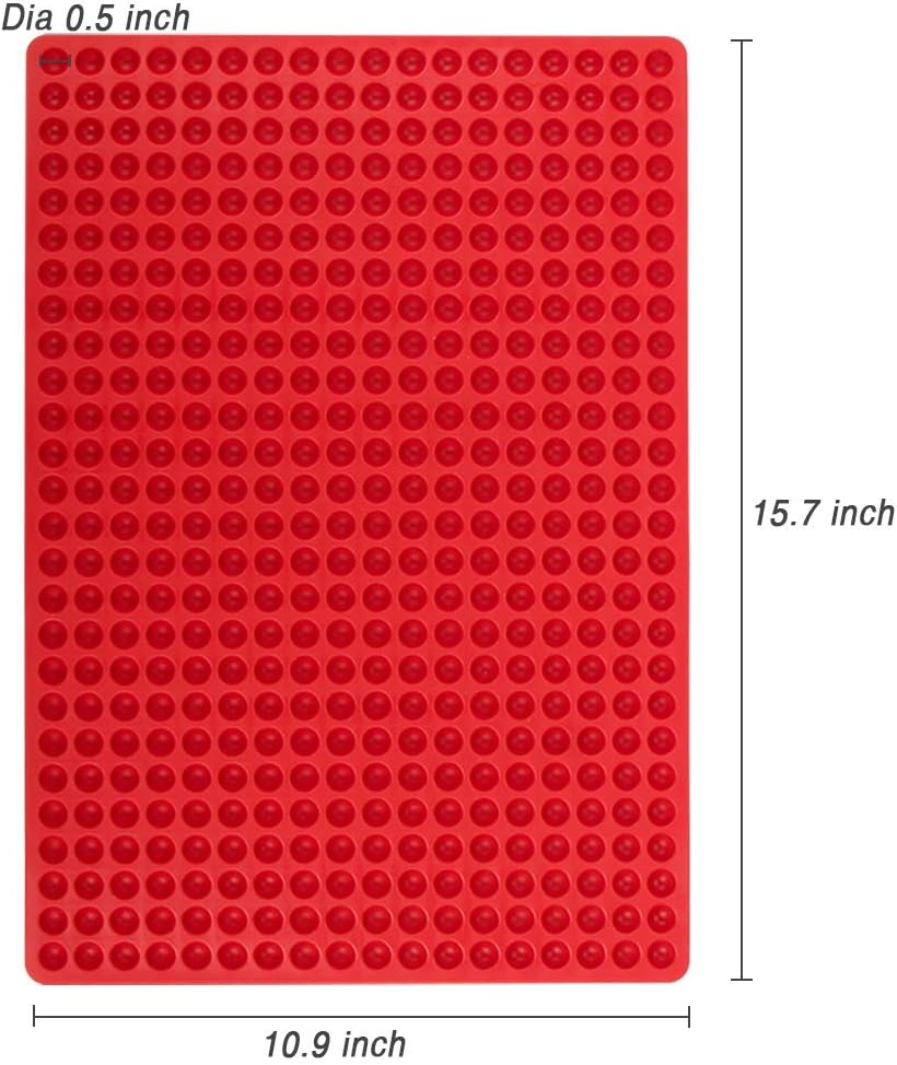 Webake Mini Round Silicone Molds, Semi Sphere Gummy Candy Chocolate Chip Molds, 468 Cavity (Red-0.5 Inch)