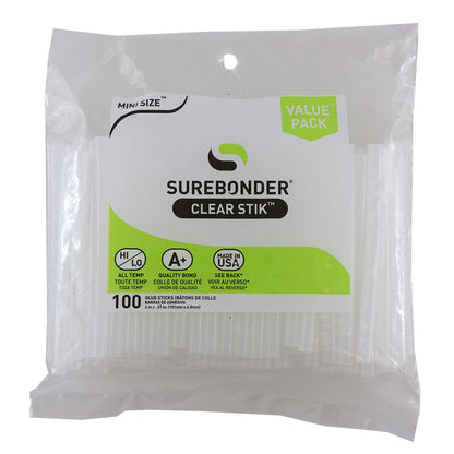 Surebonder DT-50 All Temperature 50 Glue Sticks, 4-Inch & DT-100 Made in The USA All Purpose Stik-Mini Glue Sticks-All Temperature-5/16"D, 4"L Hot Melt Glue Sticks-100/ Pack