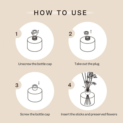 Set 6.7oz Cocorrna Premium Reed Diffuser with Preserved Baby's Breath & Cotton Stick Coconut Lime | Scent Fragrance Oil