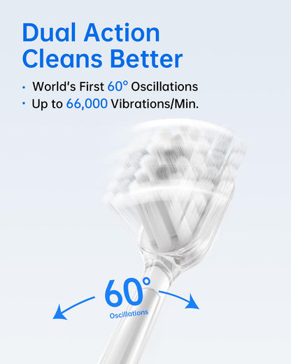 Laifen Wave Electric Toothbrush, Oscillation & Vibration Sonic Electric Toothbrush for Adults with 3 Brush Heads, IPX7 Waterproof ADA Accepted Travel Powered Toothbrush (Stainless Steel)