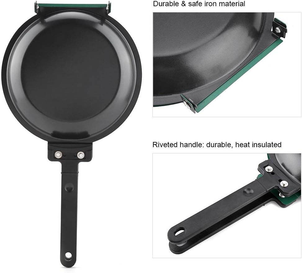 Fdit Double Side Non-stick Ceramic Coating Flip Frying Pan, Pancake Maker for Household Kitchen Cookware