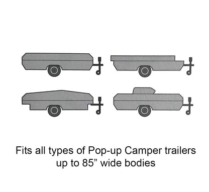 GEARFLAG Pop-up Folding Camper Cover Reinforced Windproof Side-Straps Fits 12'-14', Anti-UV Water-Resistance Heavy Duty Triple Layers for Trailer RV (Fits 12' - 14')