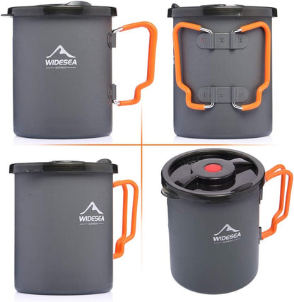 widesea Camping Coffee Pot 750ML | French Press Coffee Maker, Lightweight Backpacking Pot with Collapsible Handle for