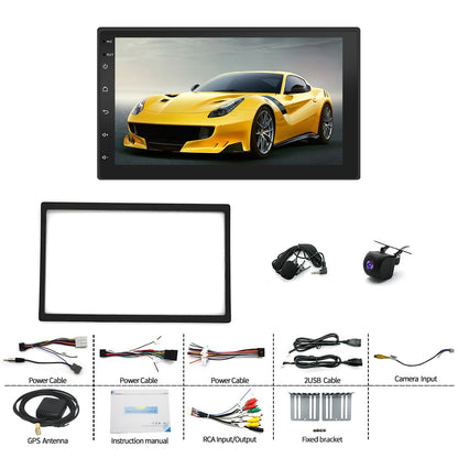Slakerbe Android 14 Double Din Car Stereo Radio Compatible with Ford F250 F-350 1999-2004, 2G+32G 7" Touchscreen Car Radio w/Wireless Carplay Android Auto GPS WiFi Bluetooth RDS SWC Mic Backup Camera