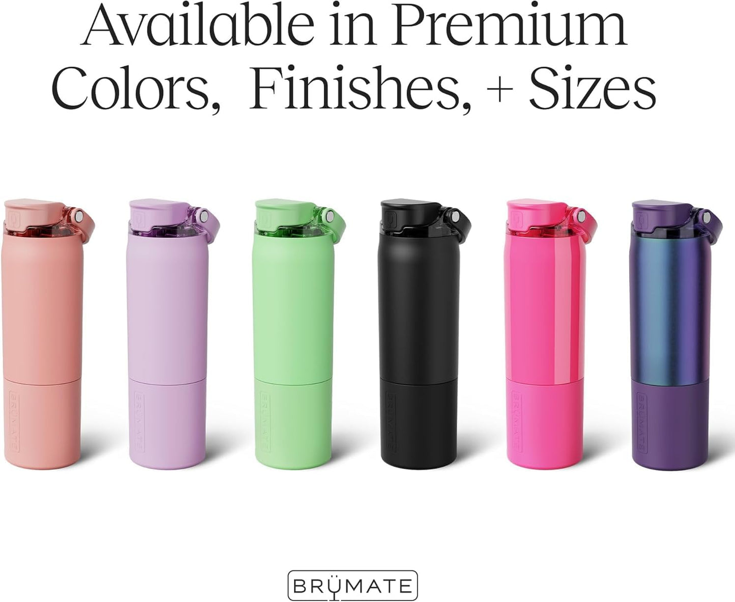 BrüMate Rise 35oz Water Bottle With Covered Silicone Straw | 100% Leakproof Insulated Water Bottle | Soft Sip Silicone Spout | Made of Stainless Steel | 35oz (Black Stainless)