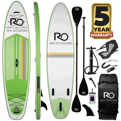Roc Inflatable Stand Up Paddle Board 10' 6" with Premium SUP Paddle Board Accessories, Wide Stable Design, Non-Slip Comfort Deck for Youth & Adults (Canopy W/Kayak Seat)