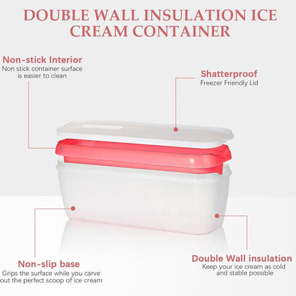 KisSealed 4 Pack Tubs,1.5 Ice Cream Containers,Reusable Homemade Ice Cream Qt Storage Freezer Ice Cream Container