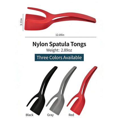Egg Flipper Spatula Tongs 2-in-1,Ergonomic Handle, Withstands High Temperatures, Suitable for making hash browns, hamburgers, steaks, fried eggs, and pancakes (3 Pack)