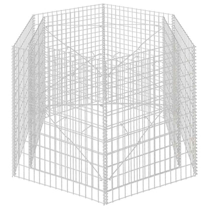 hliofuir Hexagonal Galvanized Steel Raised Garden Bed 63"x55.1"x39.4" Large Outdoor Planter Box Silver Metal Raised Flower Bed for Backyard Patio Courtyard