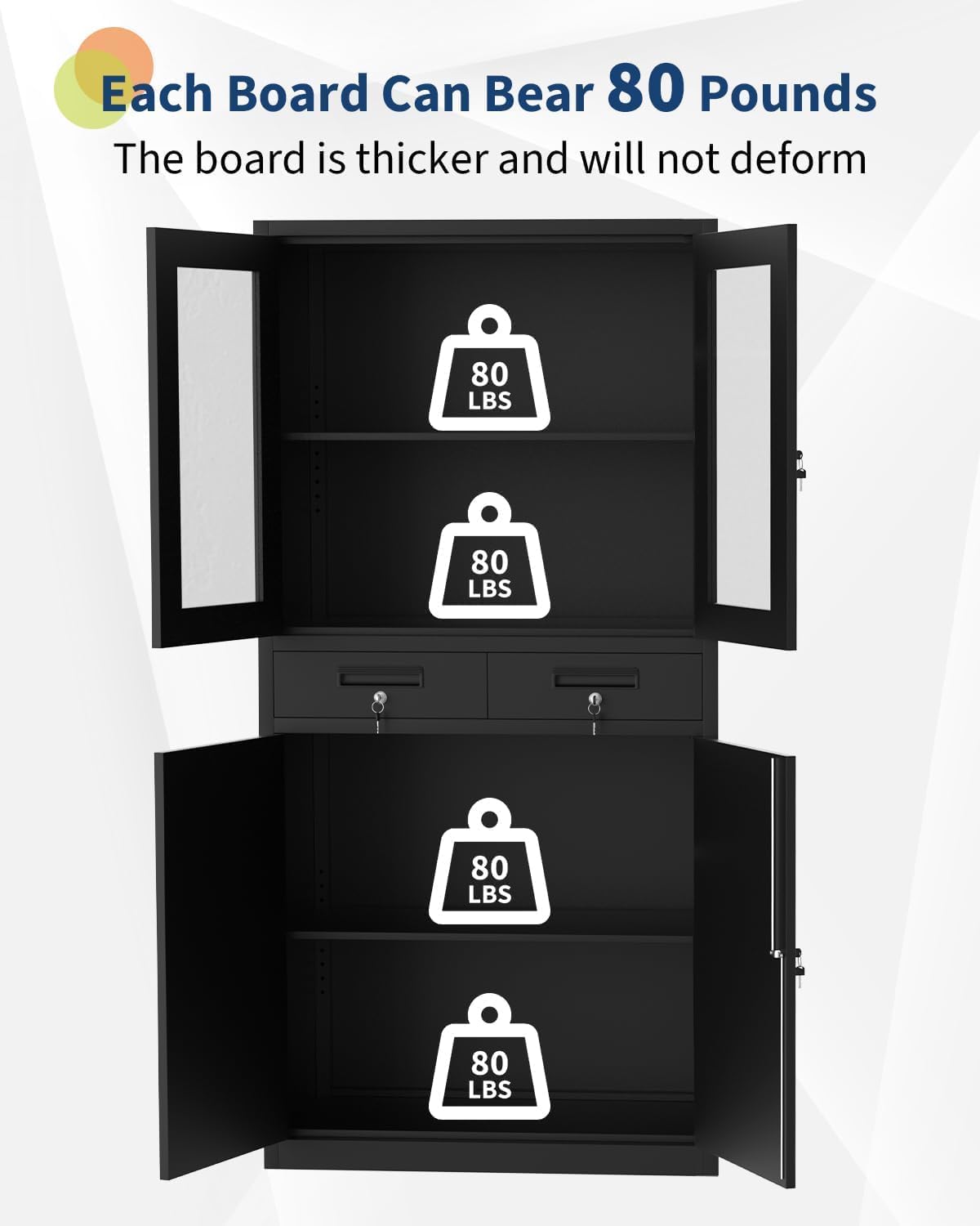 File Cabinet 2-Drawer Lateral with Lock, Metal Office Filing Cabinet for Letter/Legal/a4, Heavy Duty Storage Organizer, Full Extension Drawers, Anti-Tip Safety, Black, Home Office Organization