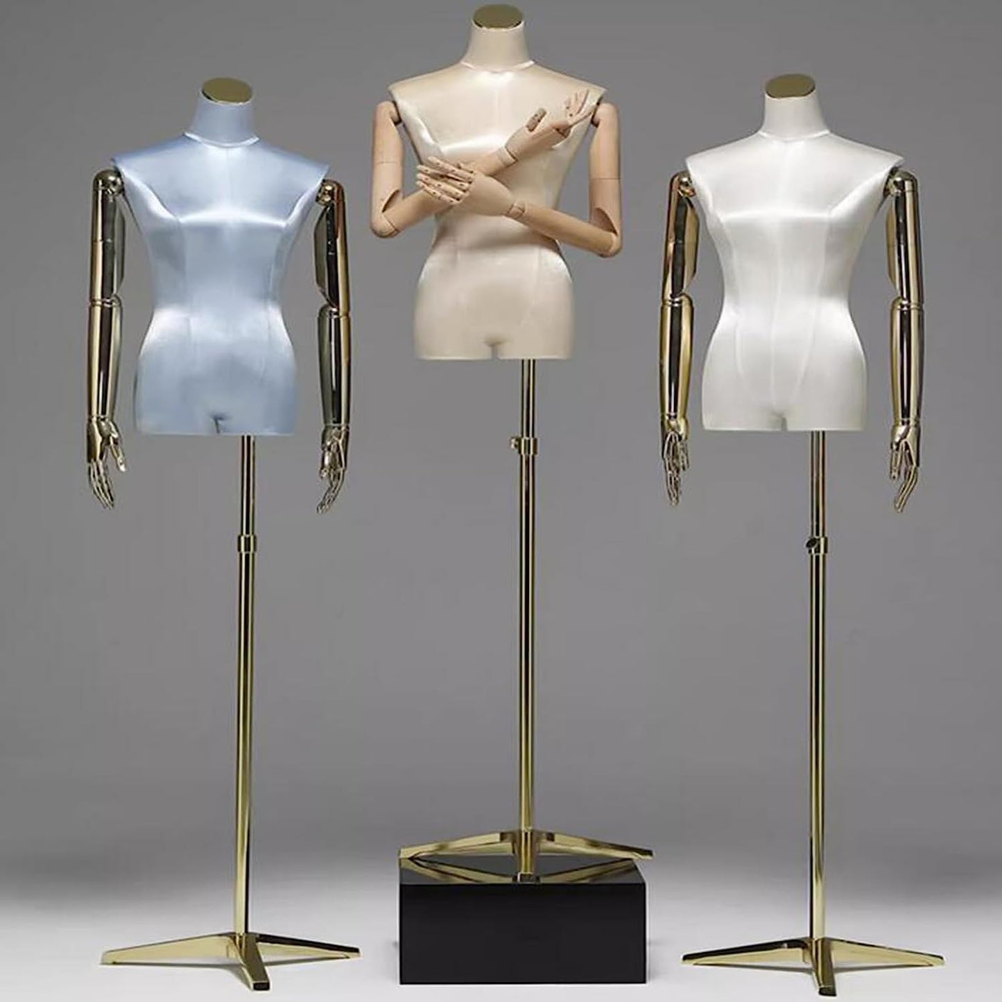 XYIANG Half Body Manikin Height Adjustable Stand Removable Arm Female Mannequin Premium Female Mannequin Torso Easy Care Mannequin (Light Blue A)