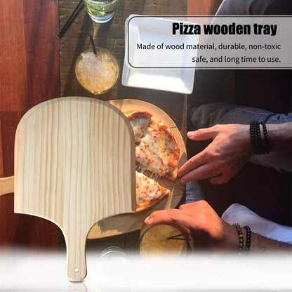 EMVANV Pizza Tray,Wooden Pizza Board with Handle for Homemade Pizza,Cutting Fruit Vegetables, Breads,Cheese and Serving Board(size:10 Inch), as picture show