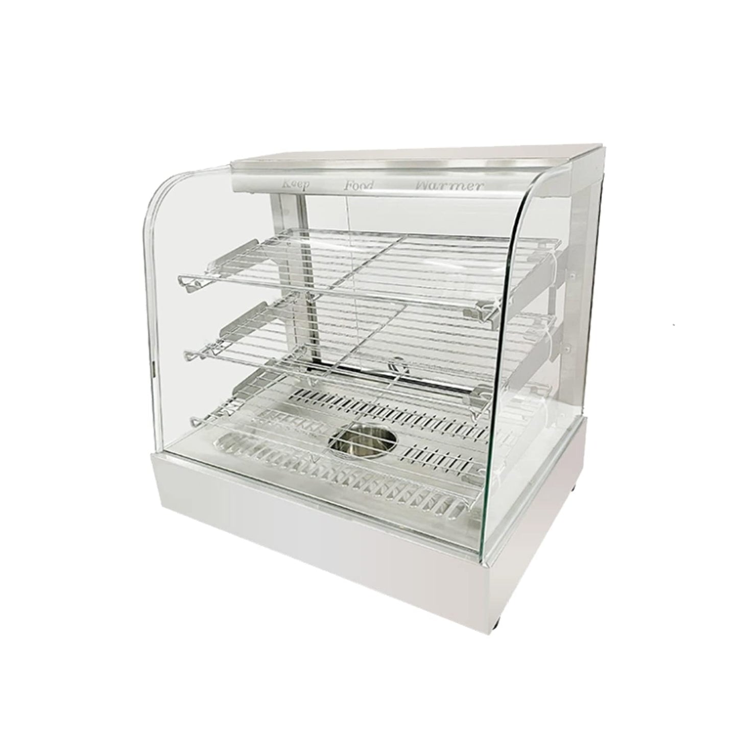 Countertop 26" Food Warmer Display Case 3 Shelf Hot Warming Showcase with Back Sliding Door and Water Tray,Black (26"(Silver))