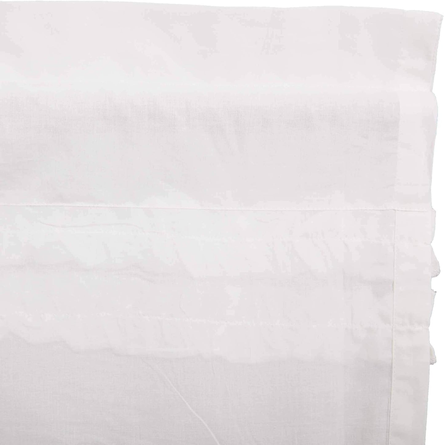 VHC Brands Farmhouse 16"x60" Valance, White Rod Pocket Kitchen Window Curtains