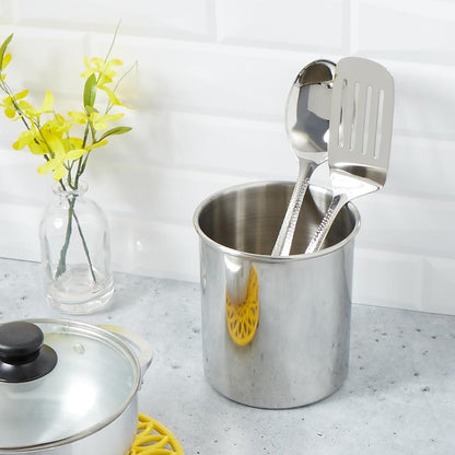 Stainless Steel Utensil Set with Elegant Hammered Finish, Includes Slotted Turner and Serving Spoon