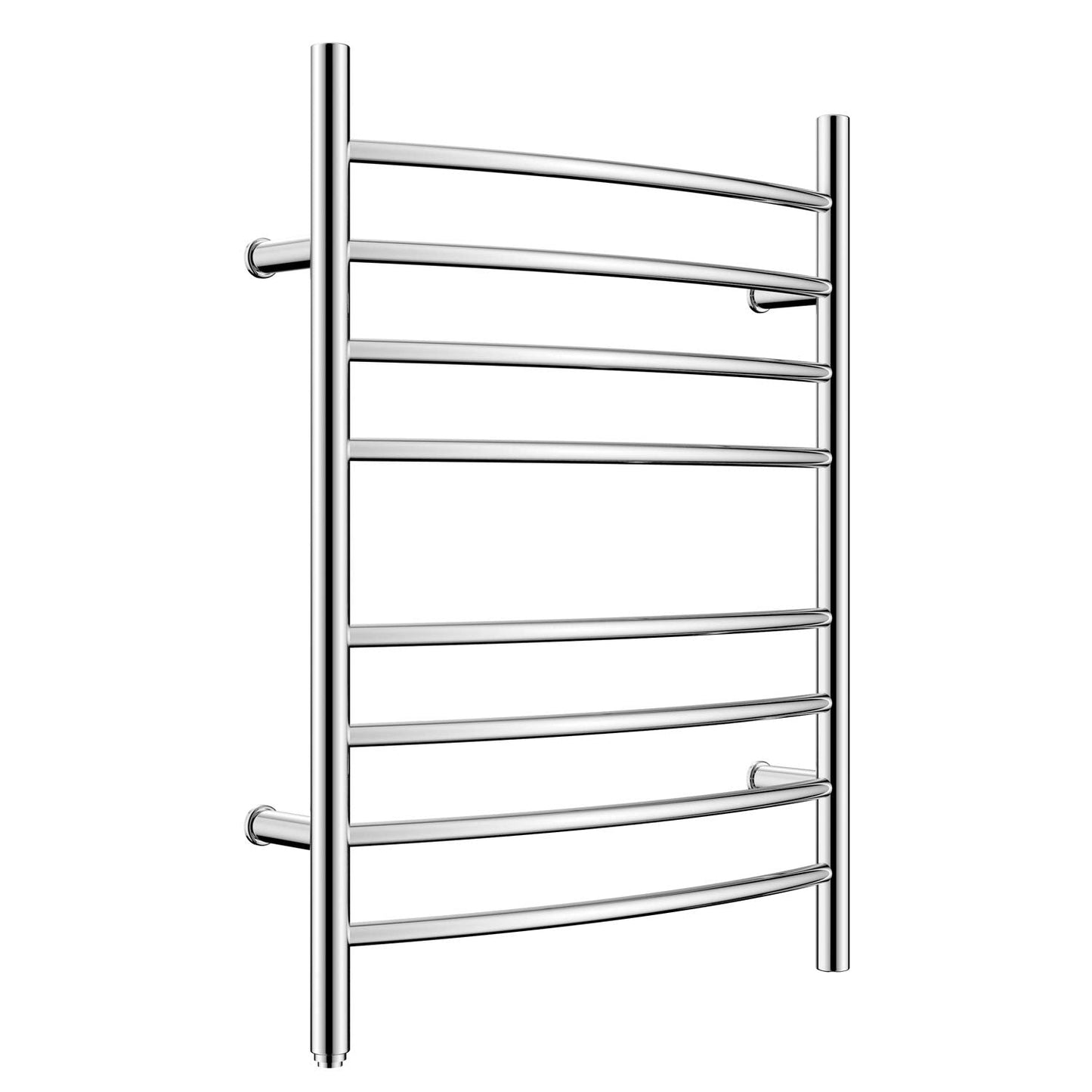 HEATGENE Towel Warmer 8 Bar Plug-in Curved Bath Towel Heater Towel Warmer for Bathroom Plug-in Drying Rack Brushed