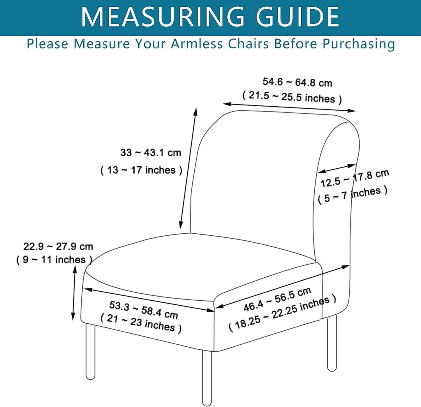 lihuitong Armless 2 Armless Armless 02) Chair Slipcover Pieces Printed Accent Chair Cover Stretch Spandex Slipper Chair