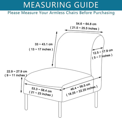 lihuitong Armless 2 Armless Armless 24) Chair Slipcover Pieces Printed Accent Chair Cover Stretch Spandex Slipper Chair