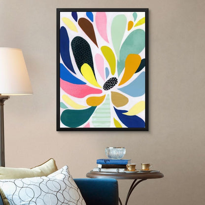 Abstract Petals I Black Float Frame Canvas Art, Floral Artwork