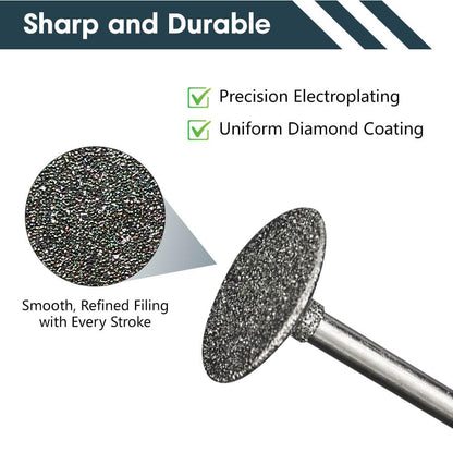 Hanboost 12Pcs Diamond Grinding Burr Kit, 2.35mm Shank S2 Rotary Tool Accessories with 0.5-10mm Inverted Trapezoidal Bits for Carving, Engraving, Grinding, Stone, Rocks, Jewelry, Glass, Ceramics