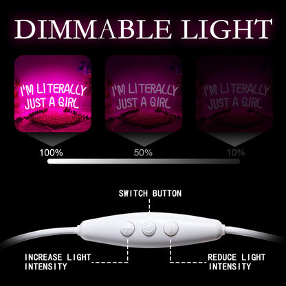 Lucunstar I'M Literally Just A Girl Neon Sign,Pink Led Sign,Led Neon Light for Wall Decor,Light Up Sign for Bedroom,Dimmable Switch USB Connectivity Neon Signs for Girlsroom Decor,Party Light