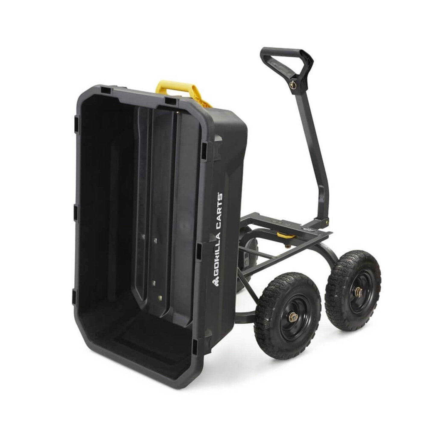 Gorilla Carts 7GCG-NF Heavy-Duty Poly Dump Garden Cart with No-Flat Tires, 7 Cubic Feet, 1200-Pound Capacity, Black, Amazon Exclusive