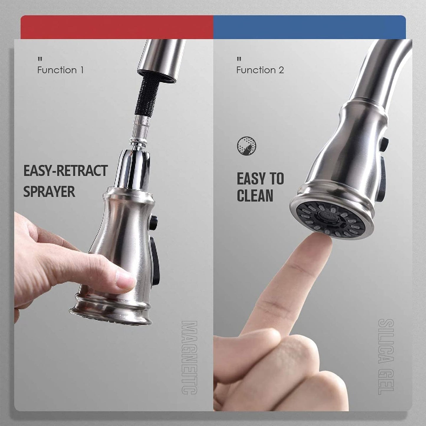 APPASO 3 Hole Kitchen Faucet with Pull Down Sprayer, Kitchen Faucets with Soap Dispenser, 3 Pieces Kitchen Sink Faucet with Separate Handle, Matte Black Kitchen Faucet 3 Hole, 218MB