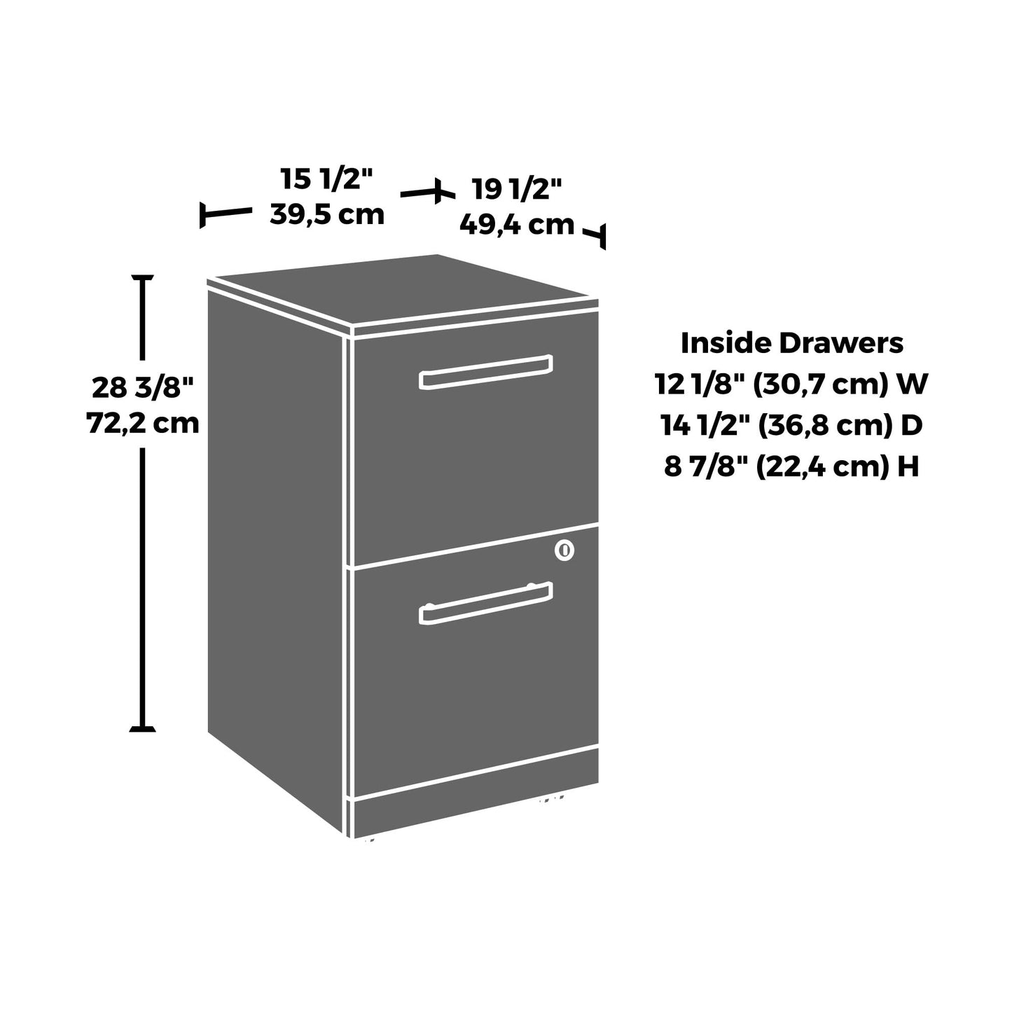 Sauder Affirm 2 Drawer Mobile File, Hudson Elm Finish