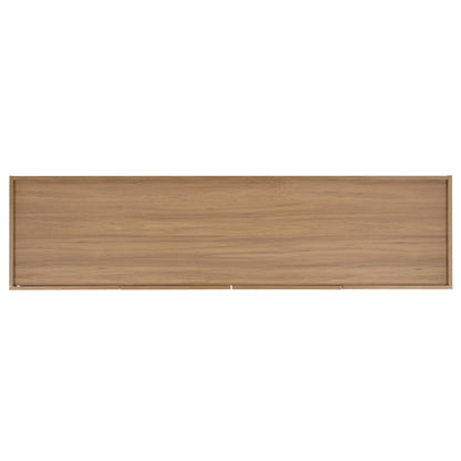 SAFAVIEH Furniture - Takami Media Stand for TVs up to 75" - Oak 4-Door Modern Entertainment Console with Storage Cabinets (MED3604A)