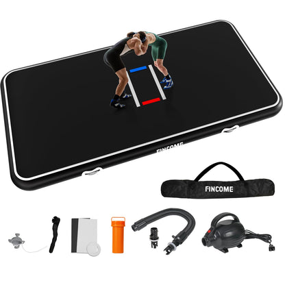 FINCOME Inflatable Wrestling Mat 16ft/13ft/10ft, 4" Thick Foldable Jiu Jitsu Mats Wrestling Mats for Home Outdoor Indoor, Waterproof PVC Mat for Gymnastics, BJJ, MMA, Grappling, Judo, Boxing