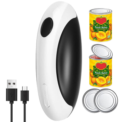 Electric Can Opener, Can Opener Electric Fits All Can Sizes, One Touch USB Rechargeable Automatic Can Opener for Kitchen and Seniors with Arthritis, Chef, Portable Kitchen Gadgets