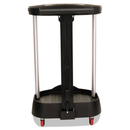 Rubbermaid Commercial Executive Series Step-On Linen Hamper/Laundry Basket with Front Locking Casters, 30 Gallon, Black, Hands Free Lid, for Hospitals/Medical Labs/Commercial Facilities