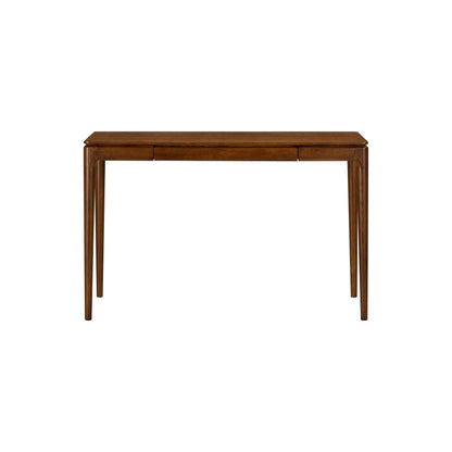 NTC Mingle Modern Wooden Rectangle Desk Table with Hidden Drawer – Waterproof & Heat Resistant, Dark Walnut