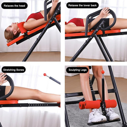 RIEJIN Heavy Duty Inversion Table 330 lbs Capacity with Adjustable Protective Belt Inversion Table for Back Pain Relief Updated