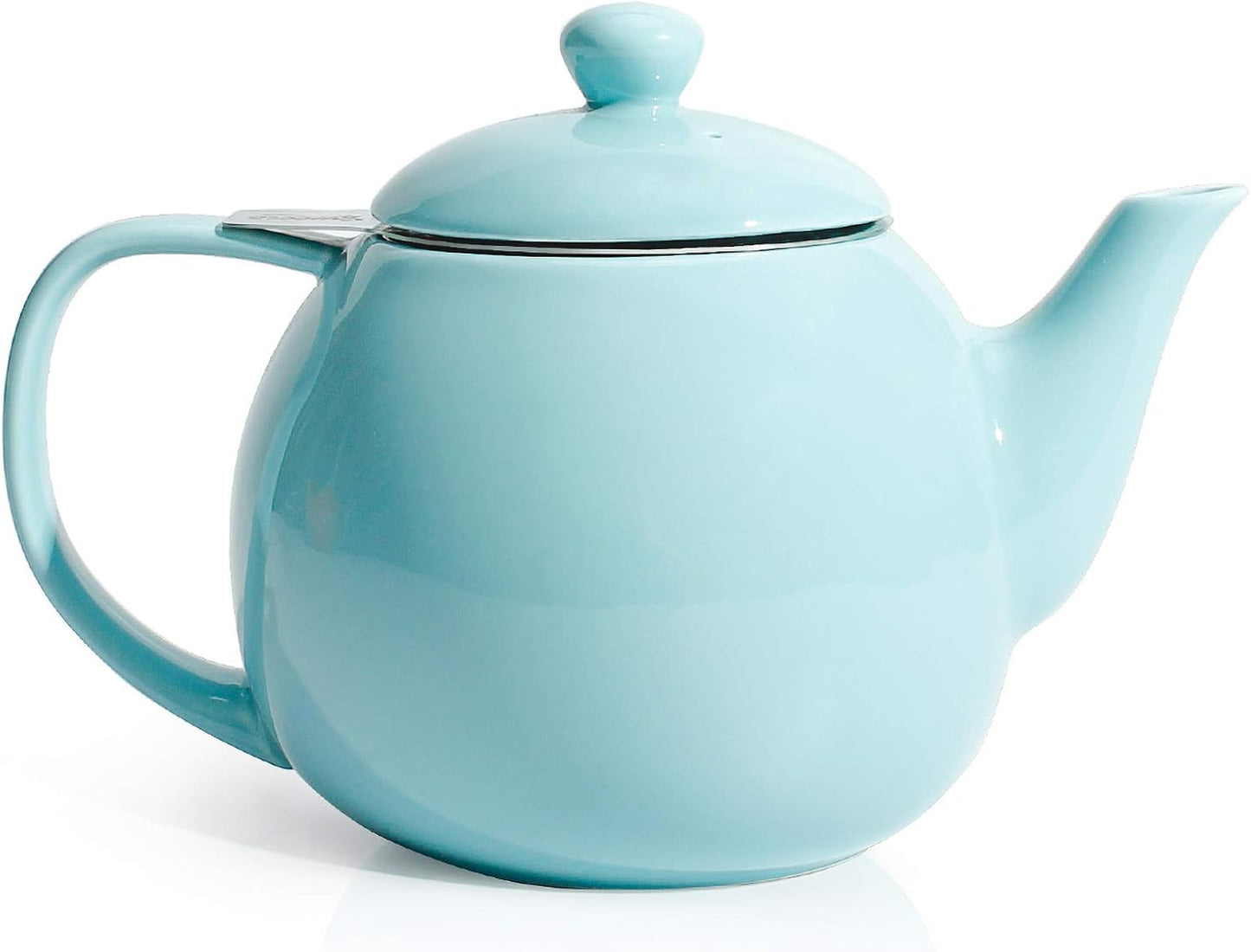 27ounce, Sweese Teapot, Porcelain Tea Pot with Stainless Steel Infuser, Blooming & Loose Leaf Teapot - Turquoise